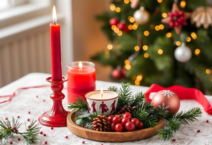 Red Candle Magic Christmas Candlestick and Holiday Fragrances